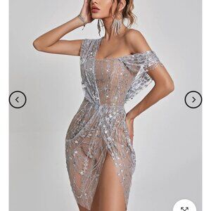 Mew Mews Bailee Split Sequin Mini Dress